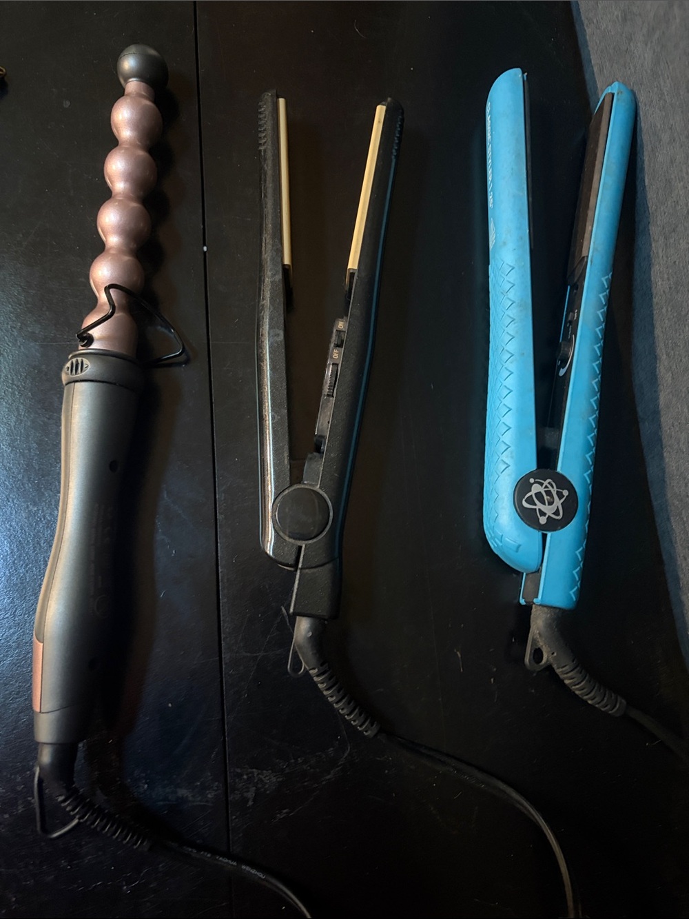 Blue Ceramic Hair Straightener - Unbranded, Hair curler and Revlon Straightener